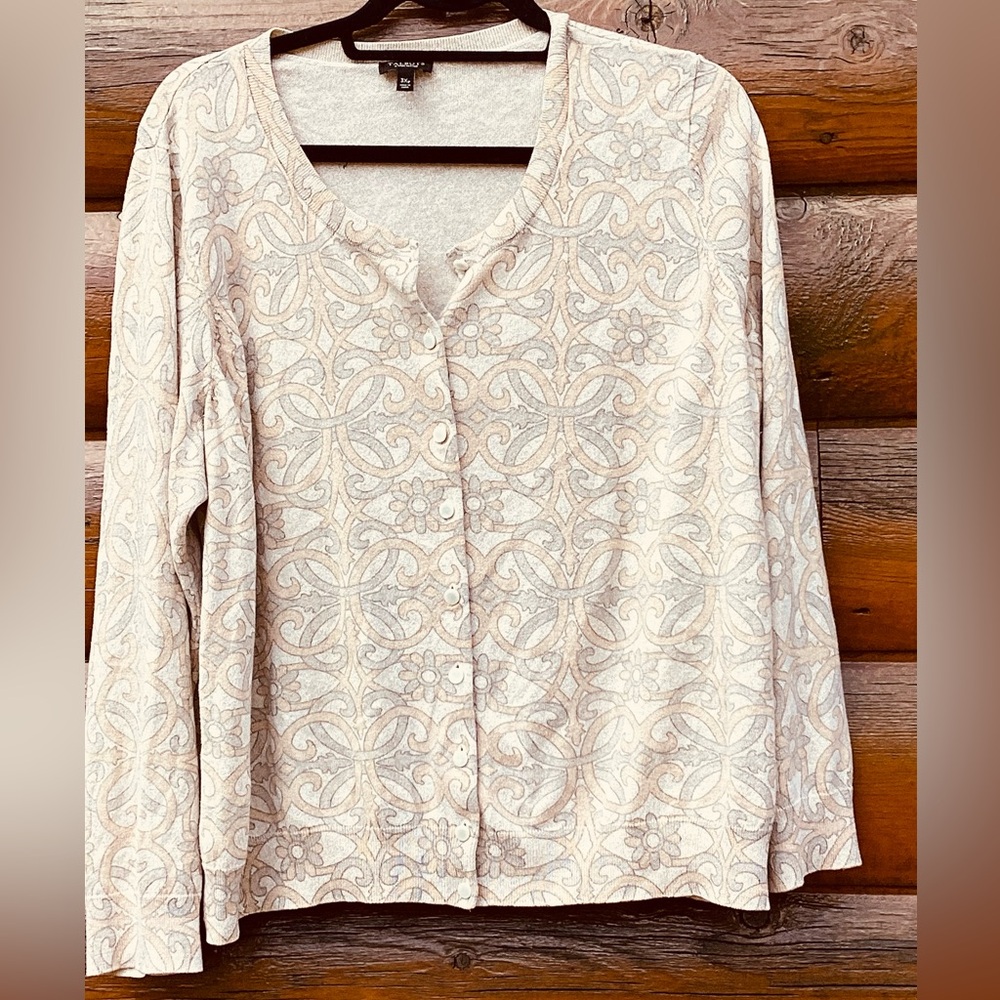 TALBOTS CARDIGAN 
 LIGHT METALLIC EPLC Sz 3X P EPLC